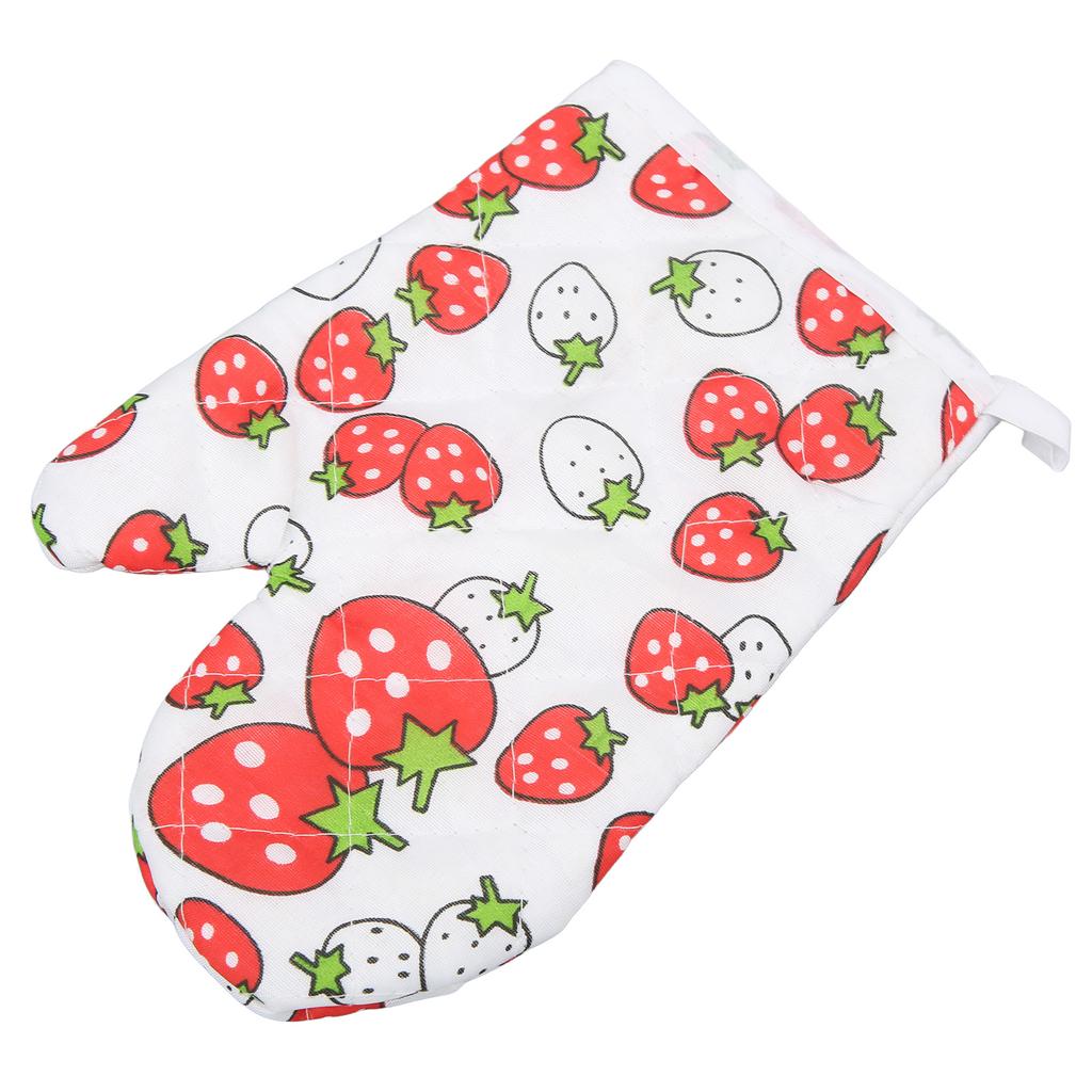 Oven Gloves Polyester Cotton Material Printed Pattern Lanyard Design Cooking Microwave Mitts for
