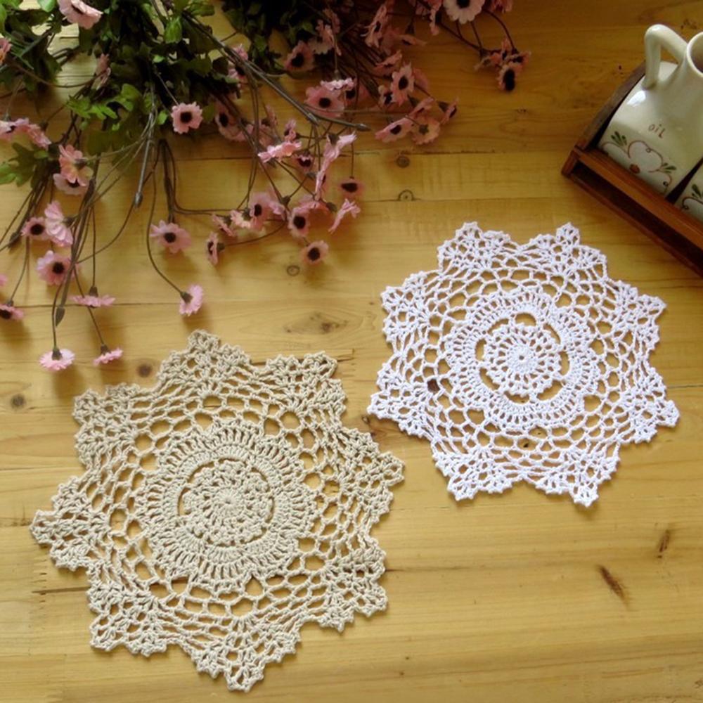 Modern Cotton Placemat Cup Coaster Mug Kitchen Christmas Dinner Table Place Mat Cloth Lace Crochet Tea Coffee Doily Drink Pad