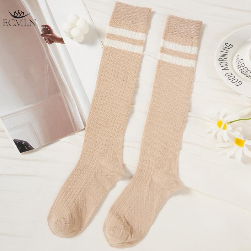 

Женские полосатые носки, гольфы, хлопковые нескользящие, впитывающие пот, длинные носки выше колена для женщин one size бежевый