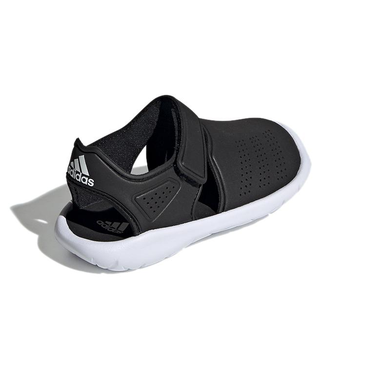 adidas Fortaswim Paski C Sandały Dziecięce Czarne Białe Dzieci w Wieku 3 7 Lat FW6048