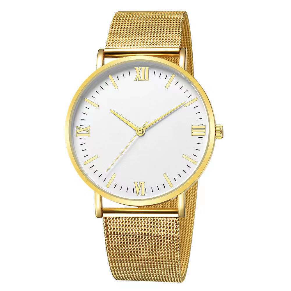 Eaby Simple Couple Quartz Fashion Watch Mesh Strap Men'S Watch