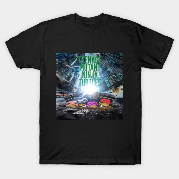 

Men Black Print T-shirt Teenage Mutant Ninja Turtles 1990 No-Cut Transfer Paper Print Cotton Tshirt 2XL чёрный