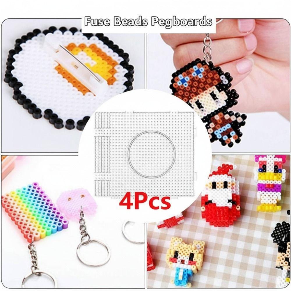 4Pcs Square Melting Beads Pegboards DIY 2.6mm Hama Beads template Fuse Beads Pegboards Kids Craft