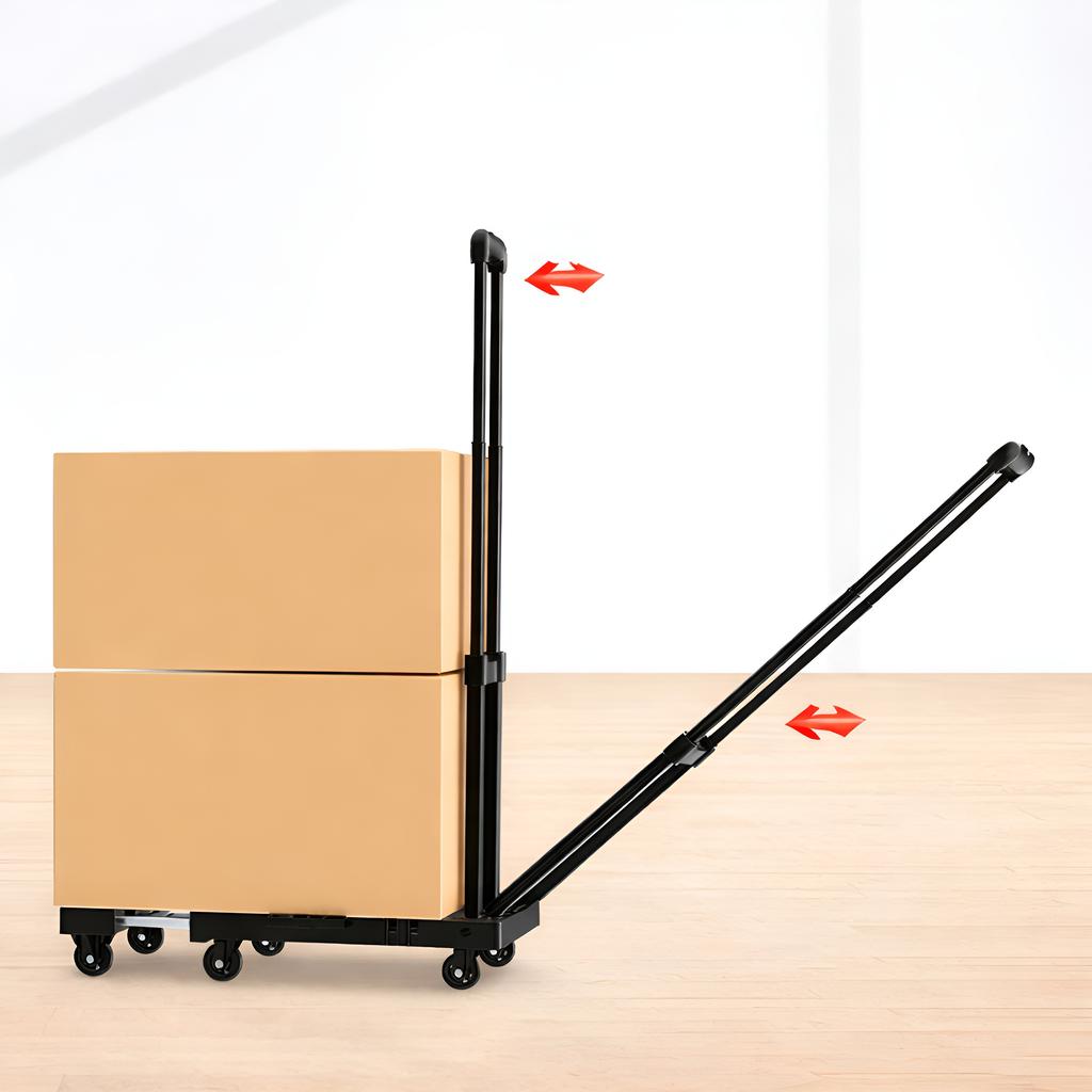 Nyana Home Foldable Extendable Trolley | 6 Swivel Wheels | Adjustable Base | Transport and Logistics
