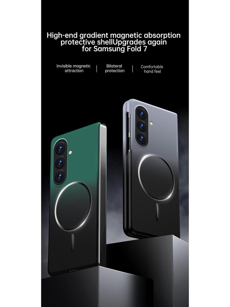 Samsung Z Fold7 Frosted Magnetic Case with Ring Holder – Skin-Feel Protective Cover