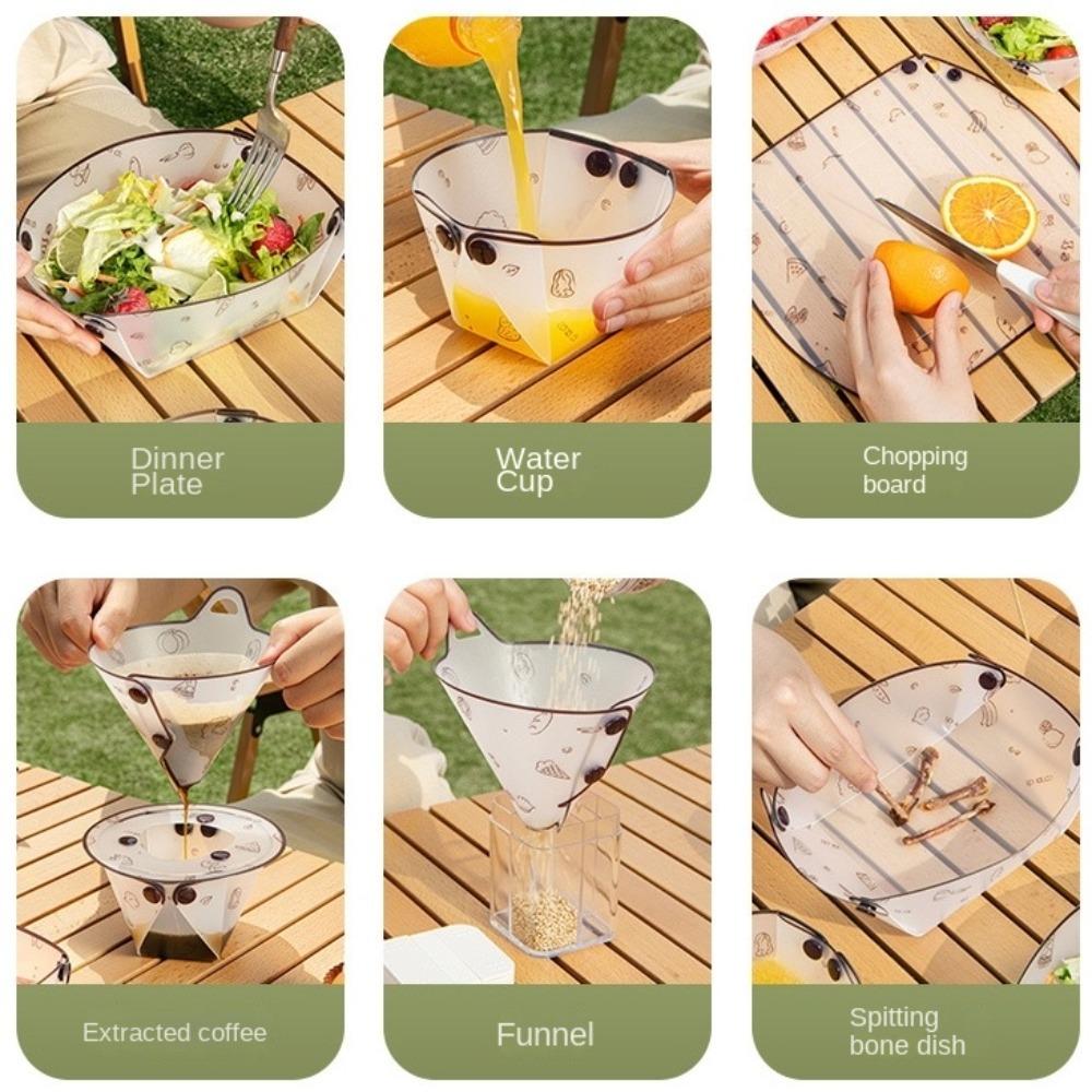 Foldable Bowl Plate Cup Set Lightweight Travel Dishware New Folding Tableware  Outdoor Accessories