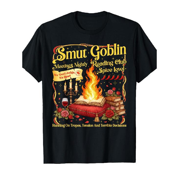 Vintage Smut Goblin Dark Romance Bookish Book Lover T-Shirt S чёрный