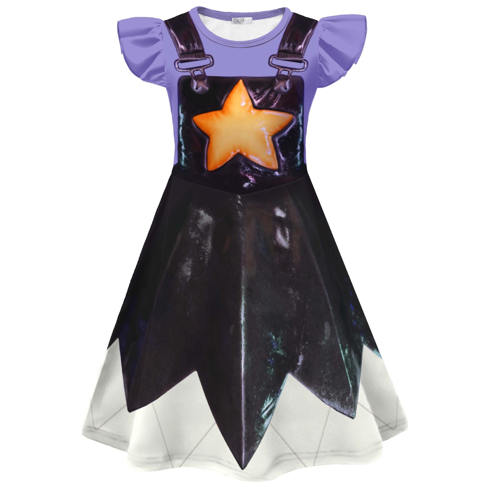 

Girls Lily Cosplay Costume Bobi 5 Play Game Time Kids Dress Leggings Bag Set Star Print Outfit For Halloween Birthday Party 130cm