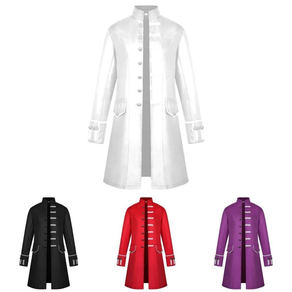 Medieval Renaissance Men Steampunk Jacket Gothic Retro Uniform Windbreaker Coat