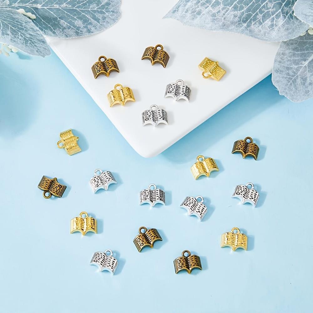 20/40/60pcs Alloy Material Elegant Style Random Mixed Color Book Pendant Retro Book DIY Charm Pendant Bracelet Necklace
