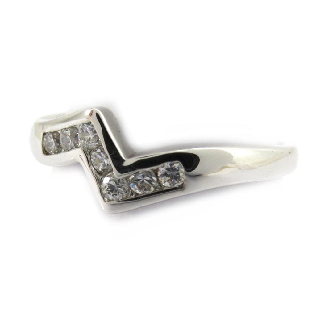 White 'Hug' Silver Ring