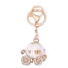 Keychain Pendant Sparkling Rhinestones Pumpkin Carriage Shape Charm Key Chain Strong Lobster Clasp Multi-Functional Key Holder