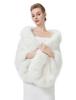 BEAUTELICATE Thick Faux Fur Warm Winter Bolero for and Ivory Women's Shawl, Weddings, Parties, Coming-of-Age Ceremonies, Christmas,