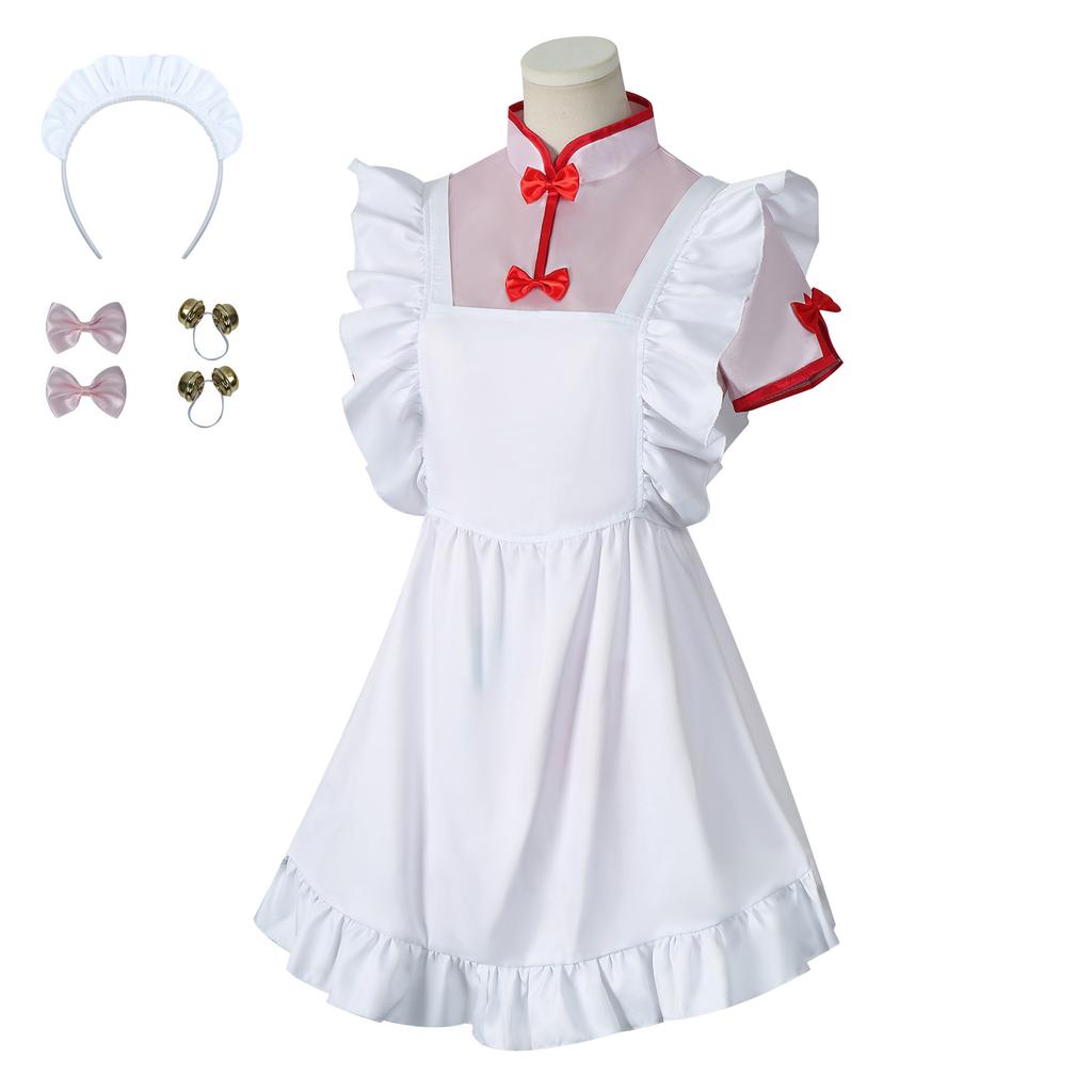Ranma cos suit Ranma 2/1 Shanpu cheongsam cosplay pink maid cosplay suit