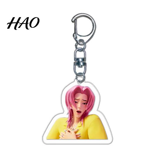 Long-lasting Anime Keychain Witch Hunter Acrylic Pendant Holder Ornamental Cat Vivid Character Expression Bag Accessory Collectible