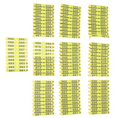 100 PZ 001‑100 Numero Plastica Marchio per Bestiame Colore Integrato Inalterabile Marchi Auricolari per Bestiame per Bovini Vacche