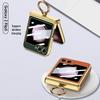 ZFlip5 Magnetic Hinge Leather Ring Case - Foldable Screen, Creative & Simple Design