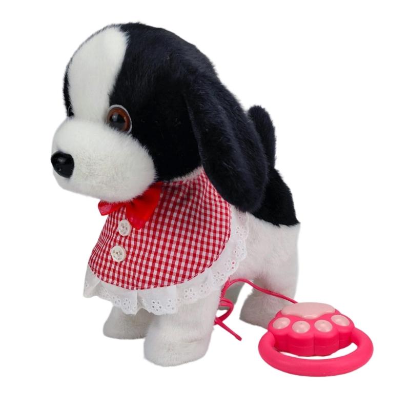 Реалистичный Звук Электрическая Ходячая Собака Плюшевая Игрушка с Пением Лаем Движением Робот Собака для Детей Интерактивная Ролевая Игра