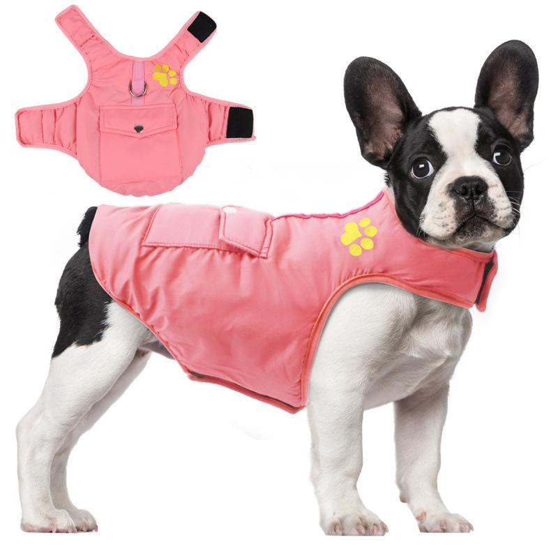 Kurtka puchowa dla psa na jesień i zimę, wodoodporna, odblaskowa, gruba, bawełniana, dla czworonożnego psa