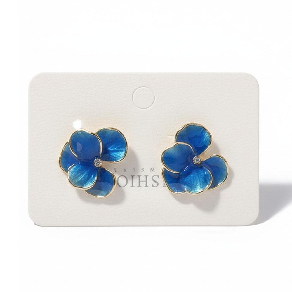 Rhinestone 3D Petal Flower  Earrings Luxury Five Petals Earrings Flower Stud Earrings  Party