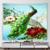 Green Peacock Decorative Tapestry Office Living Room Decor Home Wall Tapestry