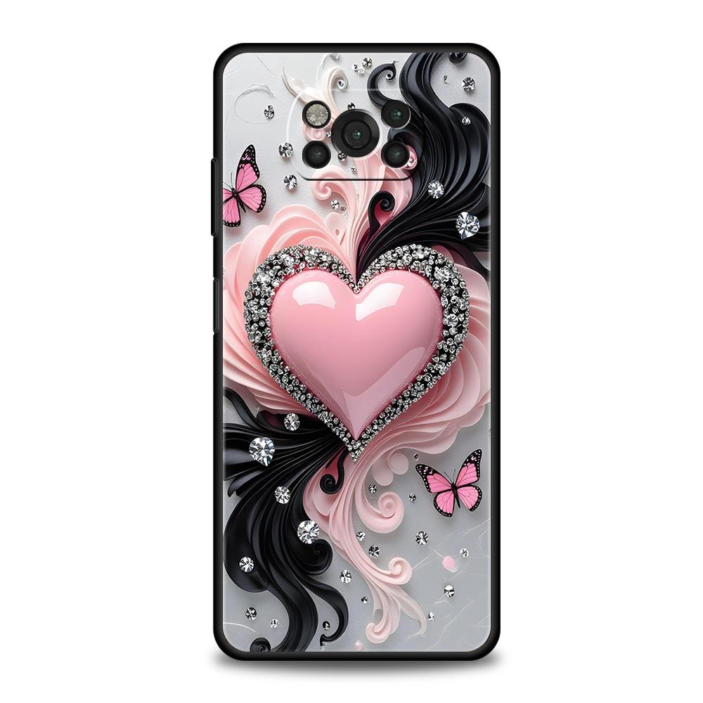 Colored Love Heart Printed Phone Case Cover  for Xiaomi Poco F7 Ultra F6 F5 F4 F3 X6 X5 X4 X3 NFC C51 C55 M4 GT Soft TPU Shell
