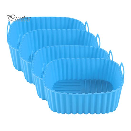 Air Fryer Grease Catcher Silicone Basket Non-Stick BPA-Free Baking Pan with Handles Non-stick Insert Dishwasher Oven Safe Even Heat Distribution