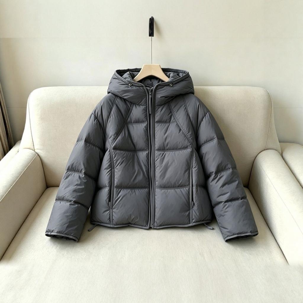 New puff down cotton clothes women's short hooded loose small bread clothes thickened warm jacket women