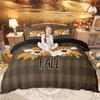 Homewish Happy Thanksgiving Day Duvet Cover Set Autumn Pumpkin Bedding Set Kawaii Turkey Fall Gnome Comforter Cover Set