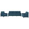 Vidaxl 3-Piece Lounge Set, Upholstered In Velvet, Blue