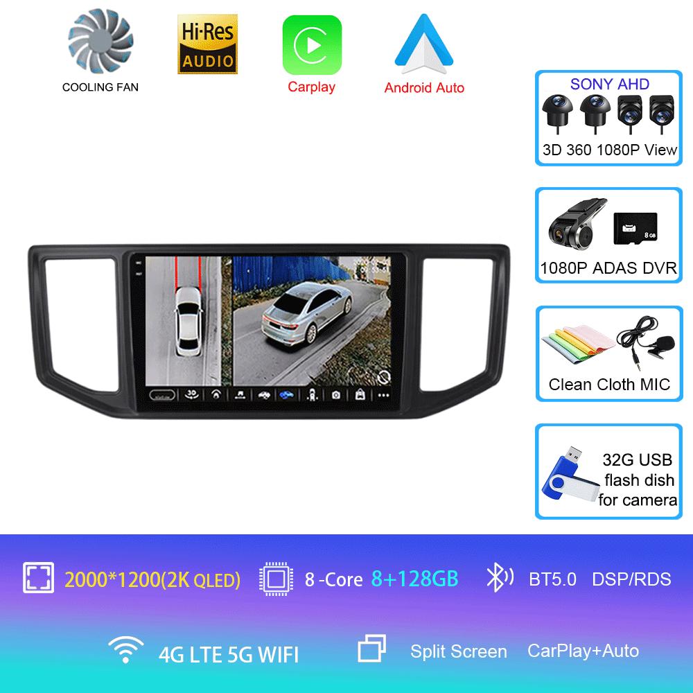 For VW Crafter Van Man 2017-2021 2Din GPS Auto Radio Video Player Android 14 DSP CarPlay Stereo Support WIFI OBD DVR