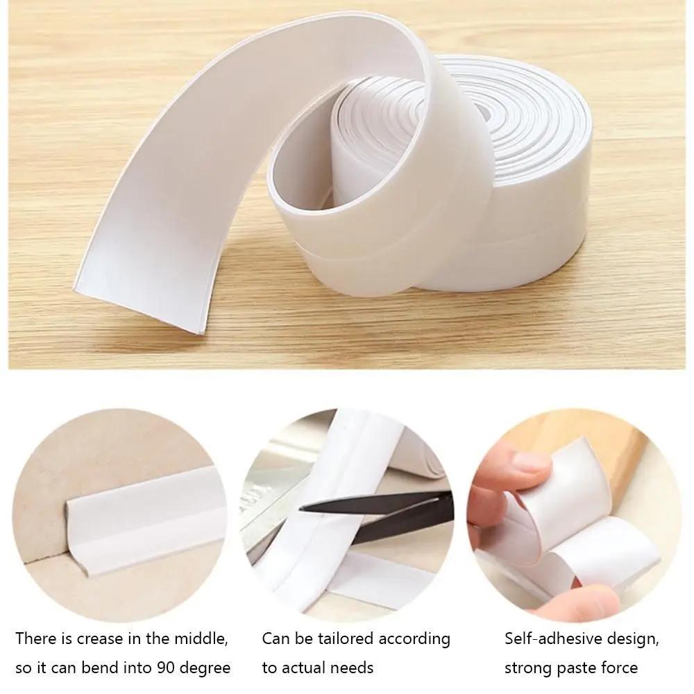 Waterproof Bathroom Kitchen Accessory - Self Adhesive Caulk Strip Sealant Tape for Shower Bath Side Wall Edges Anti-Mold Sink Ed