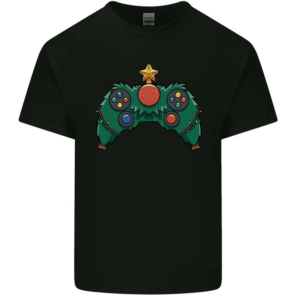 Christmas Tree Video Game Controller Joypad Xmas Unisexs Light Cotton TShirt S