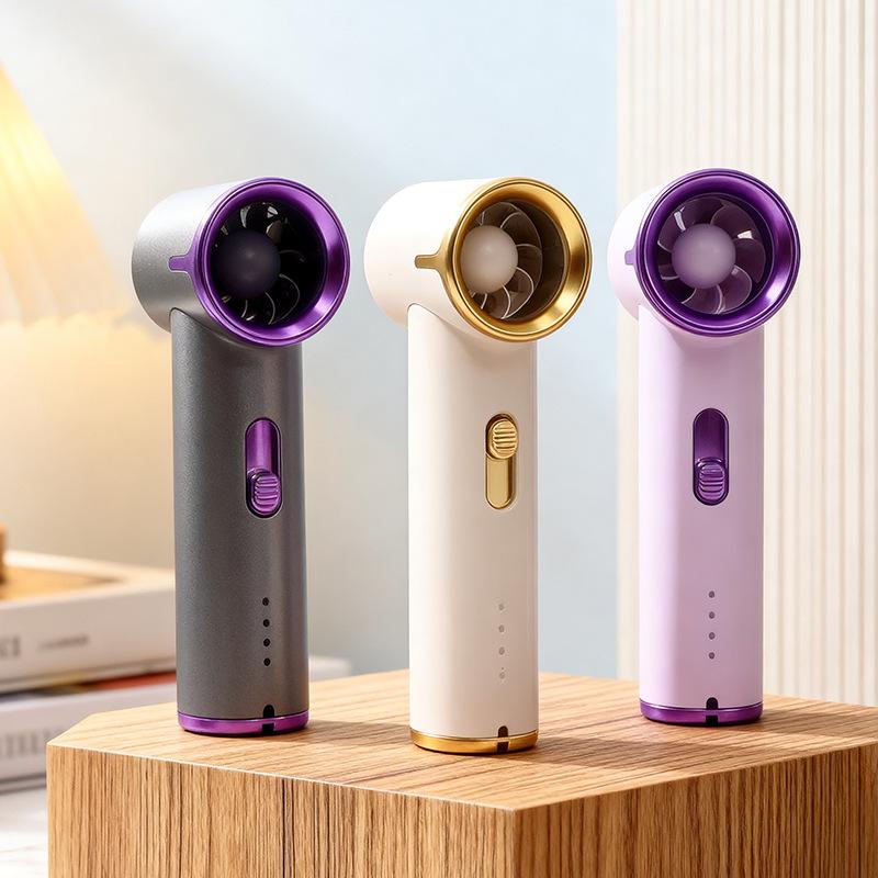 High-speed Hand-held Mini Fan with Adjustable Speed Turbo Wheel Luxury Color-matched Pocket Electric Fan