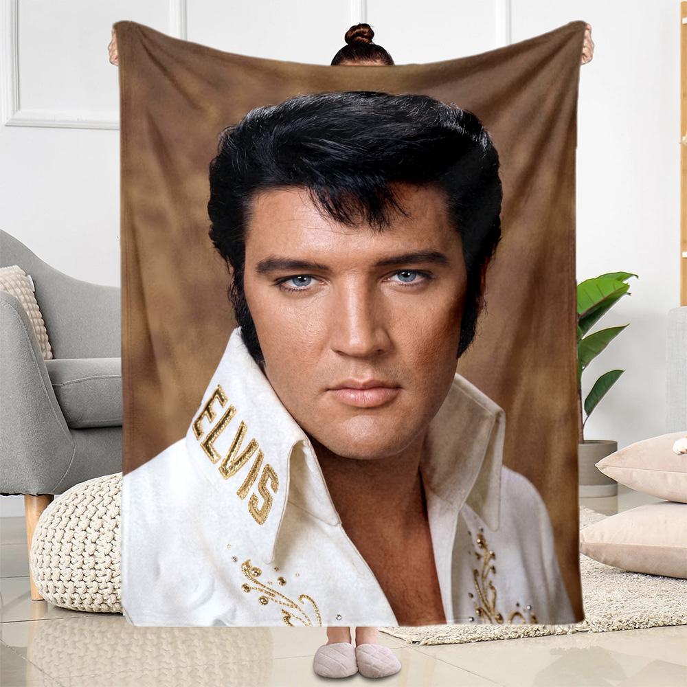Elvis Presley's Iconic Style Blanket Soft Warm Cozy Suitable for Office Chair Bed Office All-Season Use Modern Style