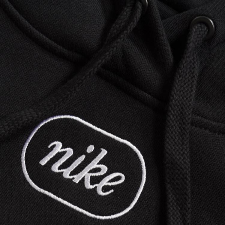 Nike Bestickter floraler Fleece-Hoodie Damen Tops Schwarz CJ2167-010