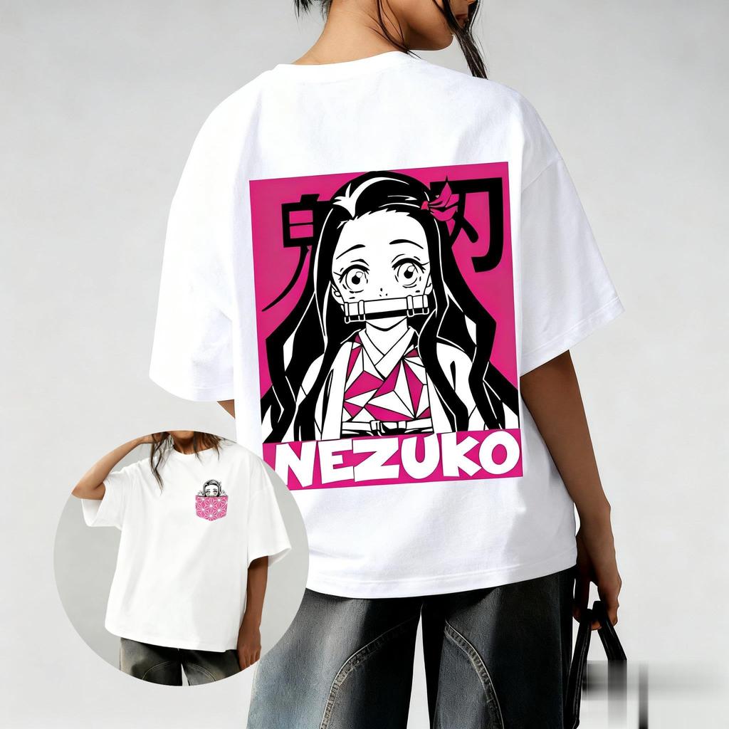2026 Unisex Demon Slayer Nezuko Kamado Anime T Shirt Women Unisex Short Sleeve Tee Graphic Print Casual Streetwear Summer Trendy