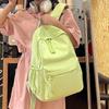 Women Schoolbag Large Capacity School Backpack Zipper Solid Color Rucksack Teens Girls Casual Daypack Bag Student School Bag
