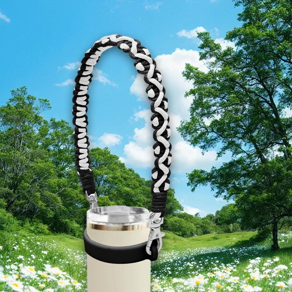 Silicone Water Bottle Handle Strap Water Tumbler Strap Portable Coffee Mug Sling Water Bottle Lanyard for Travel Outing Gym