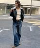 Sseomweeobeoteo Loop Wide Denim Pants - Deep Blue