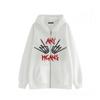2022 Dark Series Hand Bone Print Gothic Hoodie Fleece Jacket