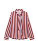 European American Women's Striped Lace-up Long-Sleeve Loose Top