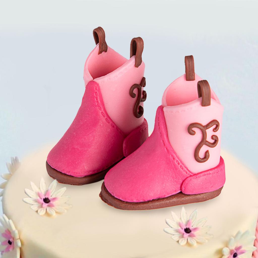 3 Stück Rosa Cowboy Kuchen Dekorationen Cowboyhut Stiefel Kuchenaufsätze Western Cowgirl Geburtstag für Western Themenparty Gastgeschenke Zubehör
