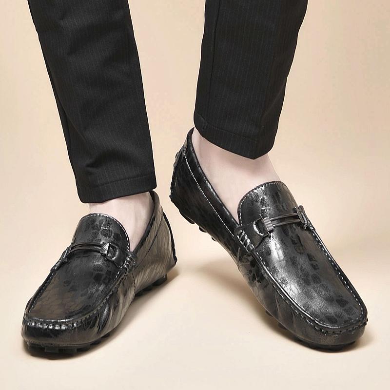 Brand New 2024 Spring Autumn Comfortable Men Classic Black Leather Casual Shoes for Men Loafers Shoes Men Slip on Designer Shoes