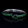 Fashionable and Classic Open Snake-shaped Emerald Zircon High-end Bracelet
