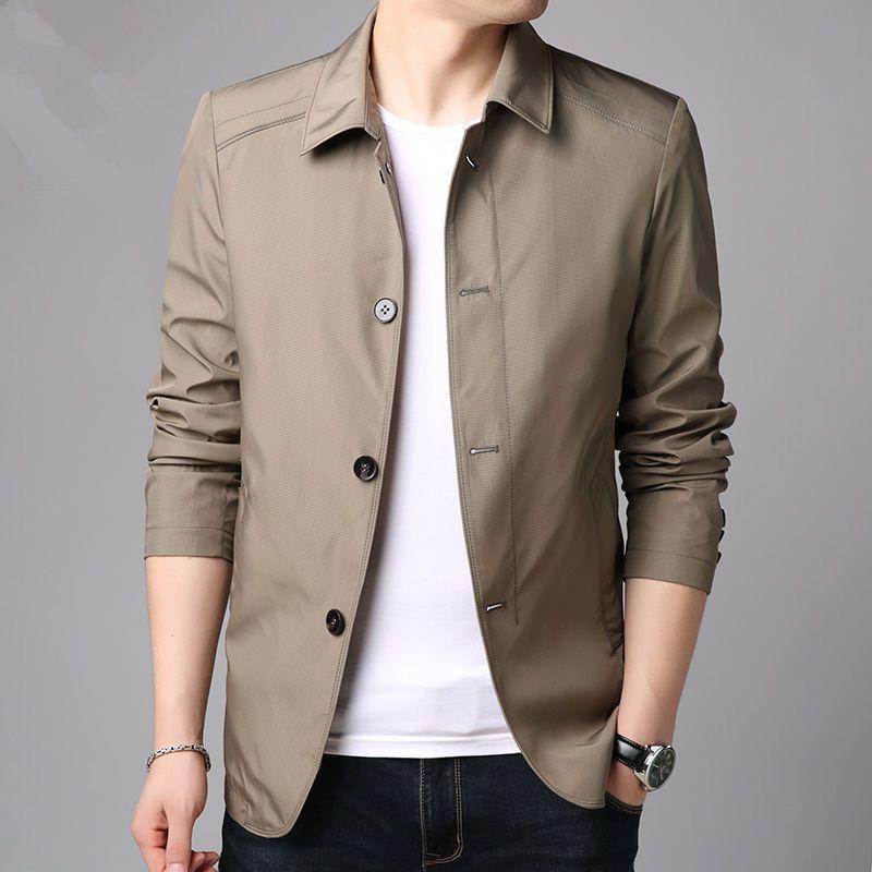 New Men's Spring & Autumn Casual Jacket - Middle-Aged Dad's Wear-Resistant, Loose Lapel Button Top