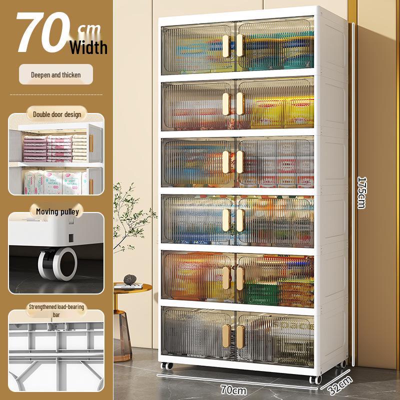 Transparenter Doppeltür-Aufbewahrungsschrank für Schuhe, Schlafzimmer, Wohnzimmer und Snacks