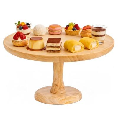 [New for 2026] Wooden Cake Stand, Fruit Holder, 24.8cm Diameter X 11cm Height, Cake Dome, Fruit Plate, Dessert, Snack, Fruit Storage