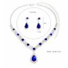 Elegant Crystal Gemstone Water Drop Necklace & Earrings Set
