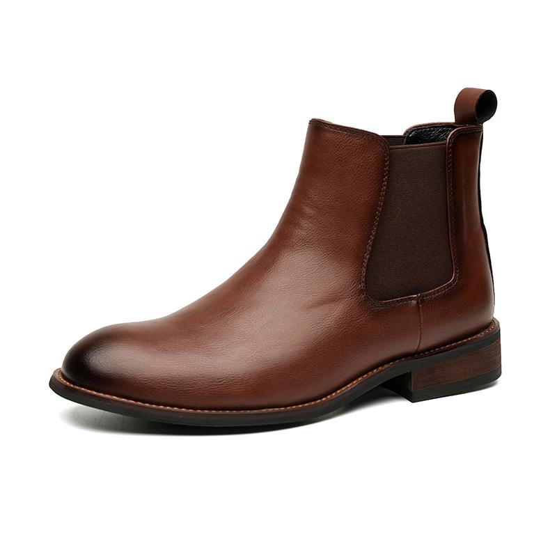 Fashion Business Low Heeled Men's Boots Chelsea Boots Leather Outdoor Formal Men Ankle Boots Luxury Brand Handmade Designer Casual Shoes